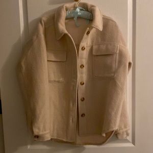 LA hearts heavy beige shacket